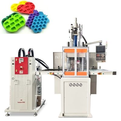 Verticale LSR siliconen spuitgietmachine voor siliconen ijsblokvorm met dubbele schuif