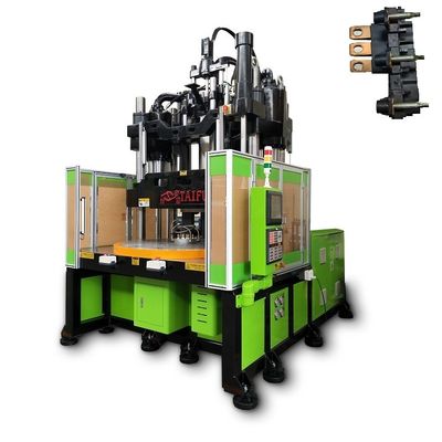 Verticale spuitgietmachine voor het maken van blokken van terminals